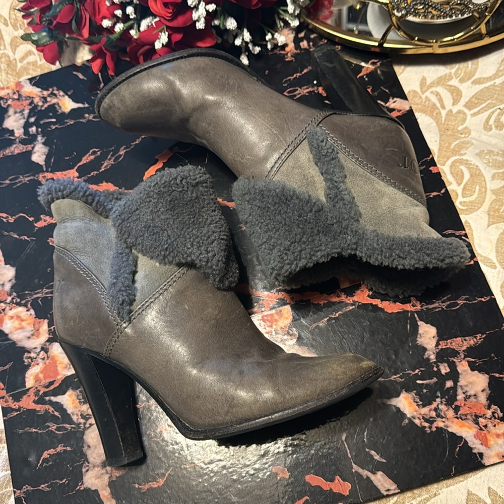 Authentic Dior Winter Sherpa Wool Lined Grey Ankl… - image 3